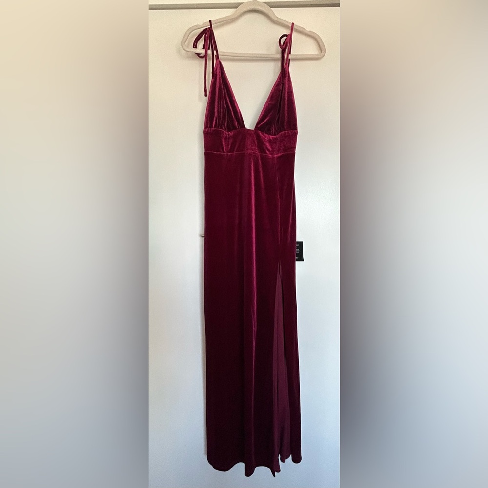 🆕 Lulu's Berry PinkVelvet Dress - Picture 6 of 13